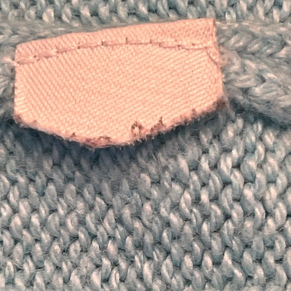 Ann Taylor LOFT Womens S Cable Knit V Neck Sweater Aqua Rabbit Hair Blend - Picture 8 of 8